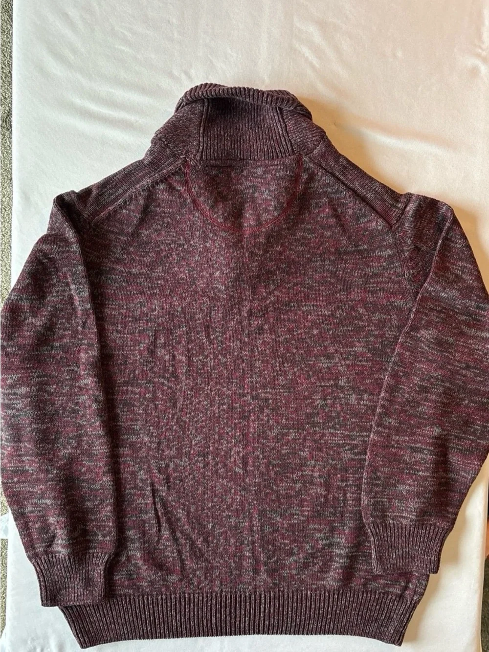 Weatherproof Men's Marled Wine Half-Zip Sweater